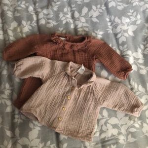 Cotton Crinkle Dress and Flared Blouse